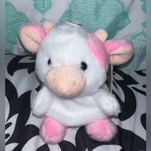Palm Pal pink and white Cow stuffed plush